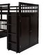 preview thumbnail 56 of 58, L-Shaped Triple Bunk Beds with Desk & Stairs, Twin & Twin Over Full Wood Bunk Bed Frame with Storage Drawers & Wardrobe Included