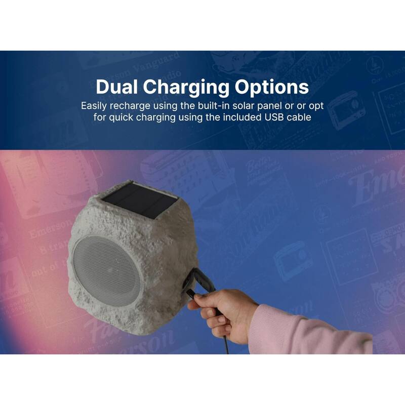 Emerson Rock Party Solar Multicolor LED Bluetooth Speaker