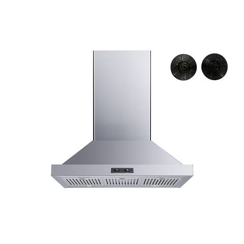 Winflo 30" Convertible Stainless Steel Island Range Hood with Charcoal Filters