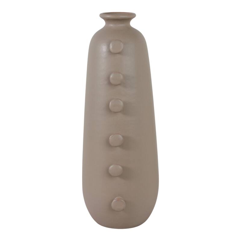 Stoneware Vase Unique Artistic Side Detailing Contemporary Home Decor