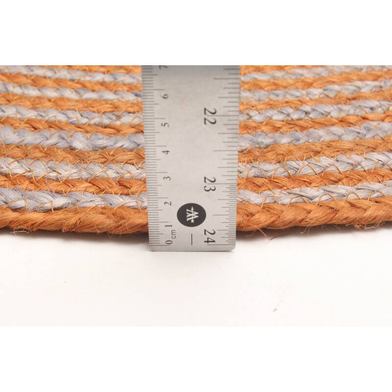 ECARPETGALLERY Braided Weave Palas Denizli Copper Jute Rug - 3'0 x 3'0