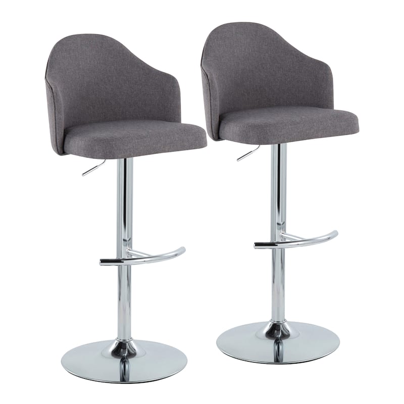 Carson Carrington Valsatra Adjustable Bar Stool with Rounded T Footrest (Set of 2)