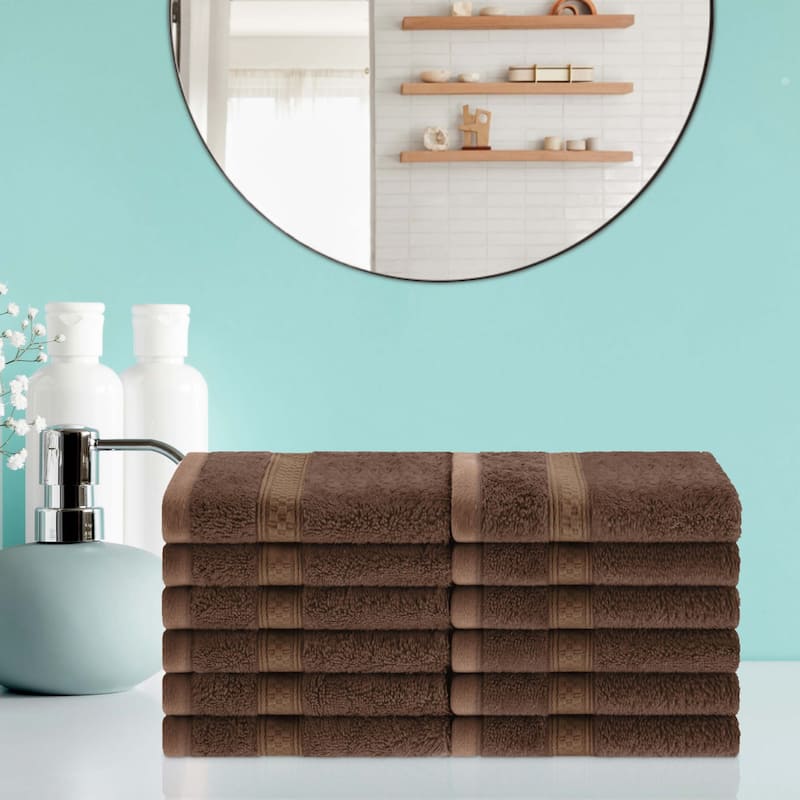 Superior Rayon from Bamboo/Cotton Face Towel - (Set of 12) - Cocoa