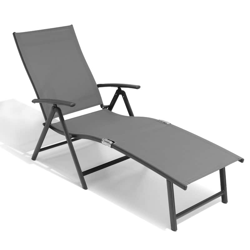 Outdoor Adjustable Aluminum Patio Folding Chaise Lounge Chair