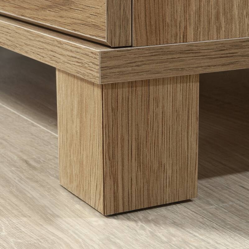 Wood Country Nightstand with 1 Drawer and Open Shelf, Brown