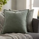 preview thumbnail 45 of 57, Artistic Weavers Harrell Solid Velvet 22-inch Throw Pillow Cover Only - Sage