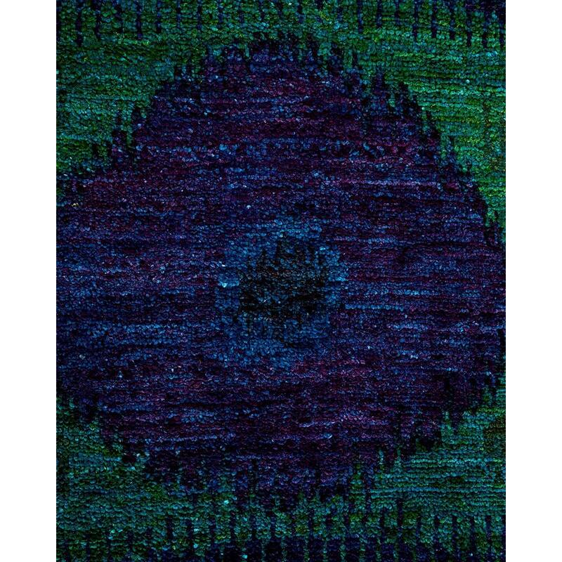 Overton Hand Knotted Wool Vintage Inspired Modern Contemporary Modern Purple Area Rug - 5' 3" x 12' 6"