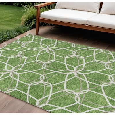 HomeRoots Geometric Modern Rectangle Outdoor Rug