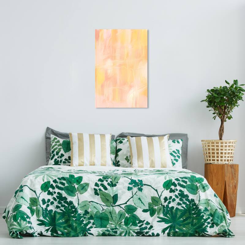 Wynwood Studio Canvas Abstract Peach Vanilla Cream Pink and Light Pink Modern & Contemporary Wall Art Canvas Print - 36 x 24