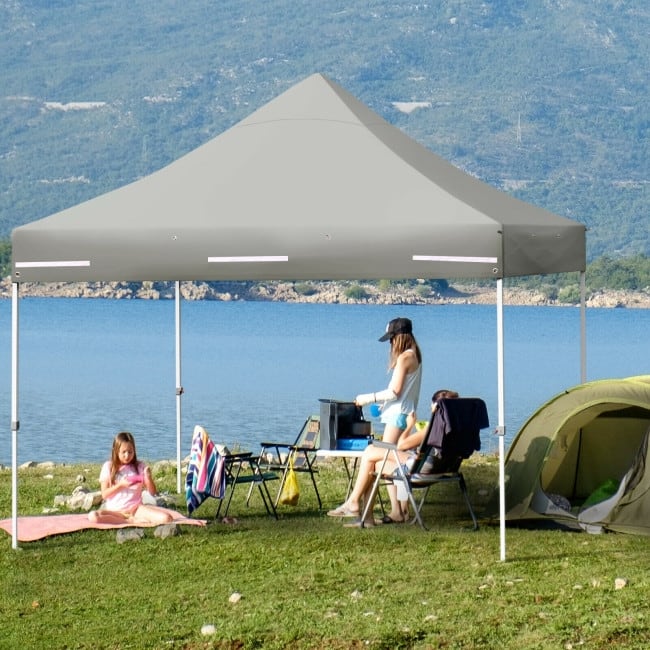 Pop up Gazebo with 4 Height and Adjust Folding Awning - 10' x 10' (L x W x H)