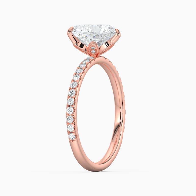 Auriya 14k Gold Heart Lab Grown Floral Petal Diamond Accent Engagement Ring 1.00 to 5.00 ct. tw. (F-G, VS)
