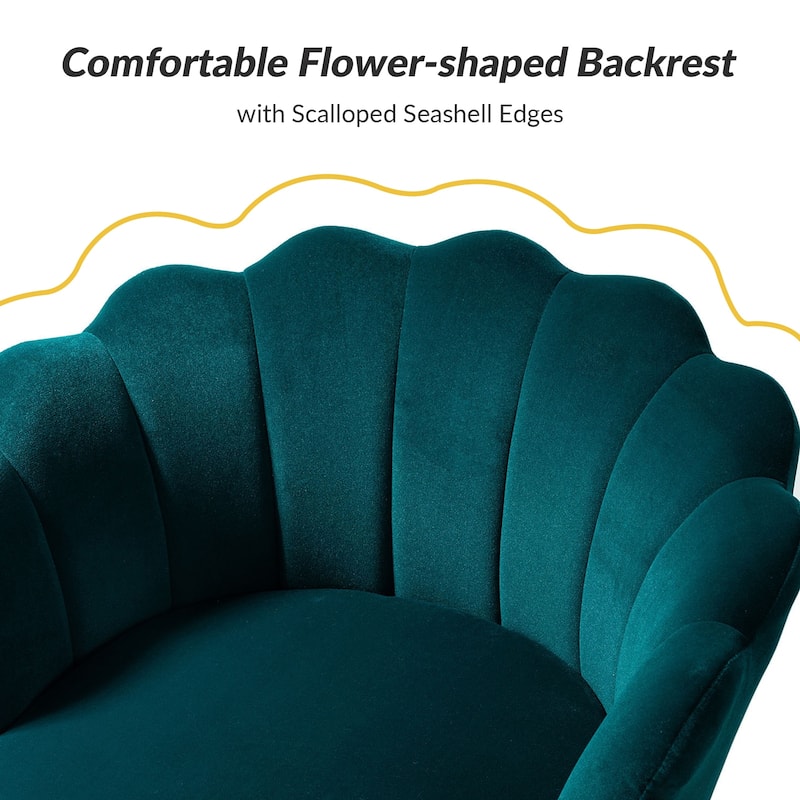 Xabier Cute Modern Upholstered Barrel Chair Accent Chair with Tufted Back by HULALA HOME