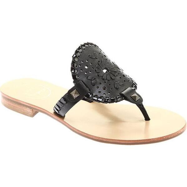 Shop Jack Rogers Women S Georgica Thong Sandal Black Black Patent Leather Overstock 29856566 Us Women S 5 Wms 5 M Medium