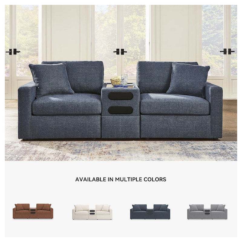Signature Design by Ashley Modmax 3-Piece Sectional with Audio Console - 93" W x 37" D x 36" H