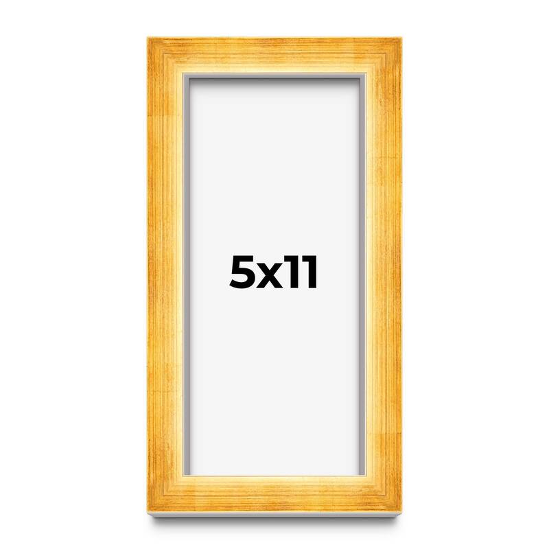 5x11 IN Shadow Box Frame Gold | 1.625 Inches Deep Real Wood