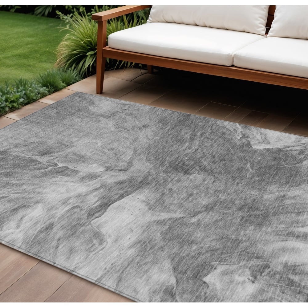HomeRoots Abstract Transitional Rectangle Outdoor Rug