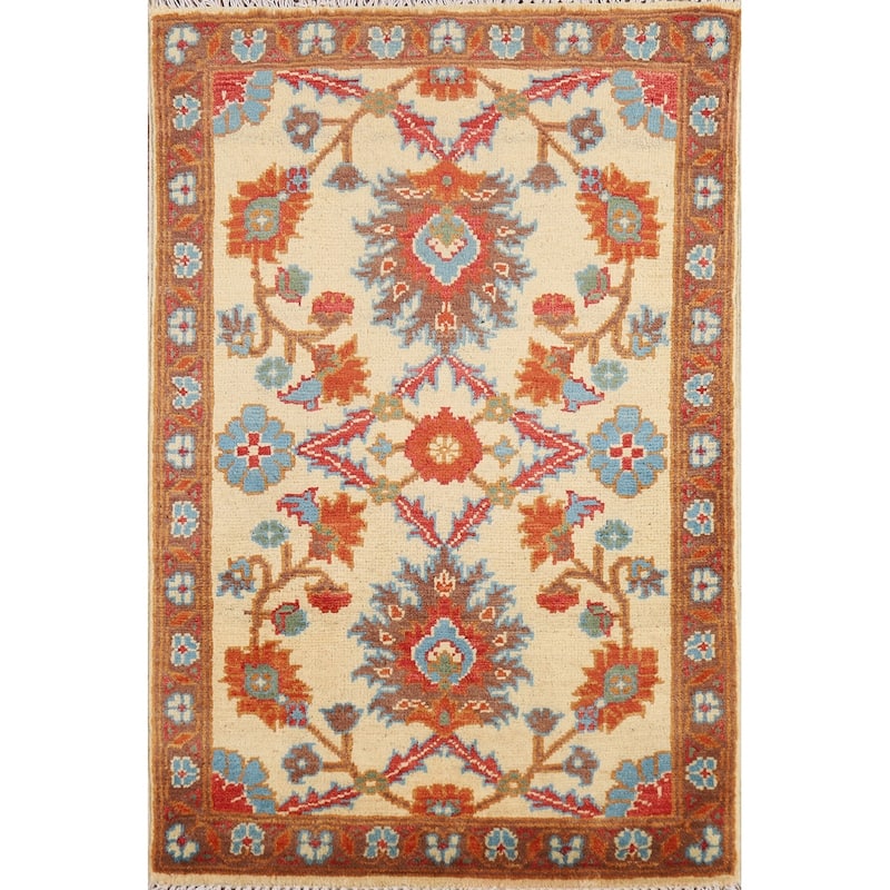 Floral Kazak Oriental Foyer Rug Handmade Wool Carpet - 2'0" x 3'0"