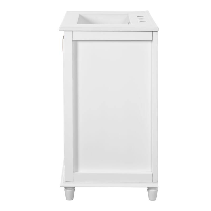 30 Inch Bathroom Vanity with Ceramic Sink, Freestanding Bathroom Vanity Set with Hidden Drawer, Storage Cabinet