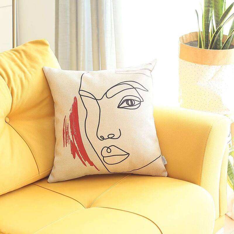 White Printed Face Boho Chic Throw Pillow Bed Bath & Beyond 39556024
