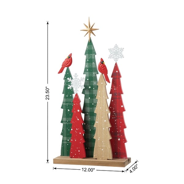 dimension image slide 3 of 4, Glitzhome Wooden Sign Christmas Tree Shaped Table Decor for Home Shelf Xmas Party