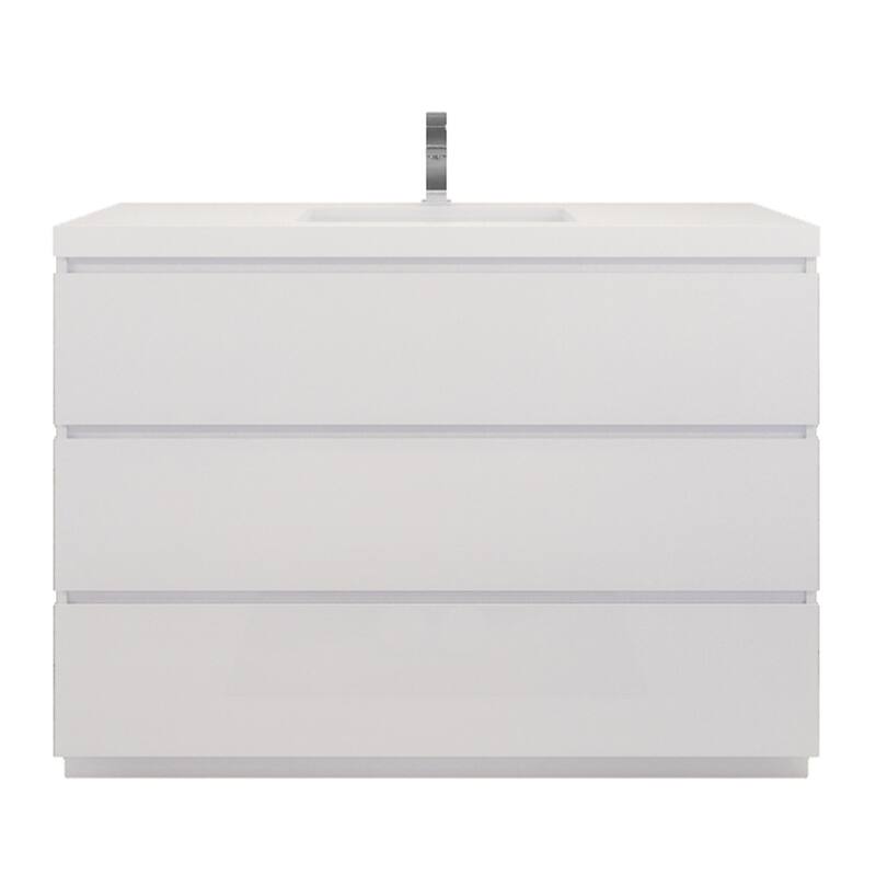 Aron 48'' Freestanding Vanity with Reinforced Acrylic Sink - 48'' Width - High Gloss White