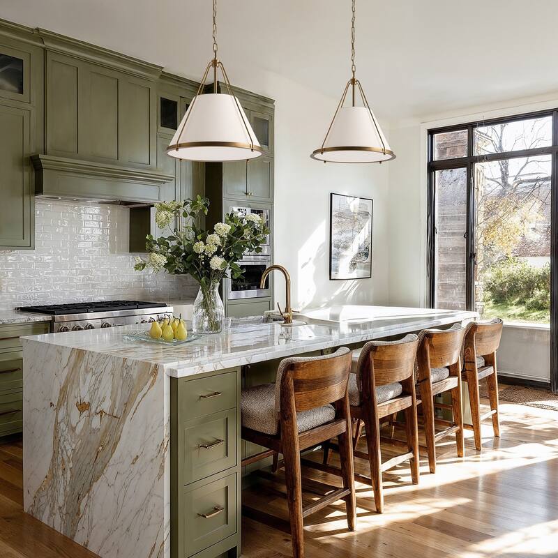 Draven Modern Pendant Light - Metal, Fabric & Gold, Matte Black Light Fixture For Modern, Contemporary, Minimalist Room Decor