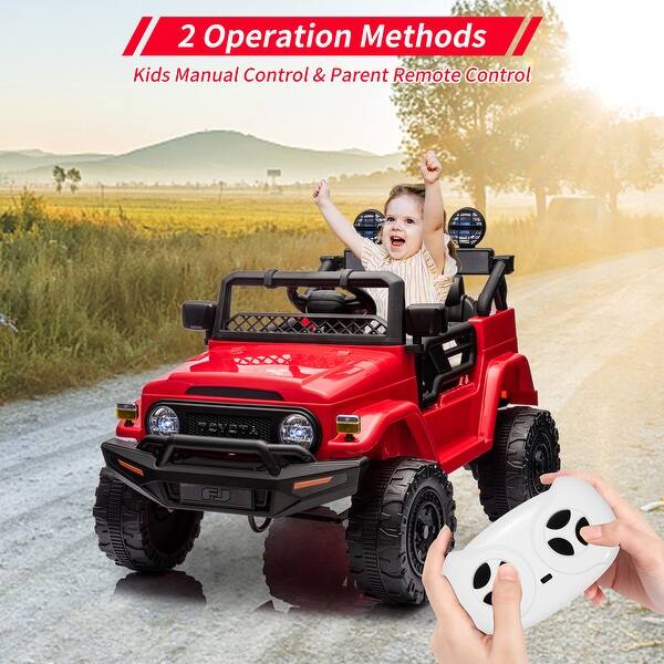 slide 2 of 26, 12v Ride on Truck Car Red