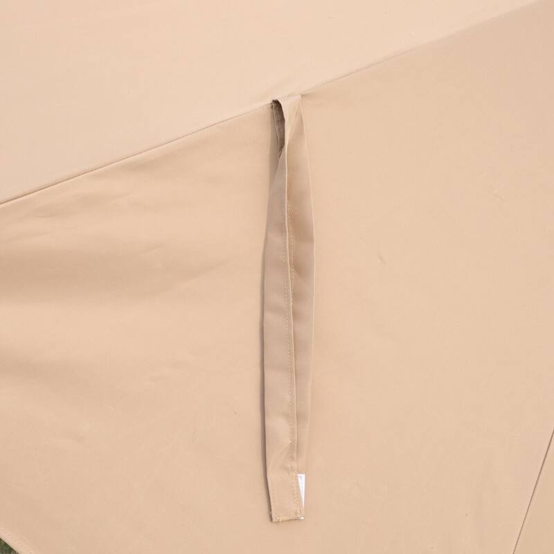 Large Double Sided Rectangular Outdoor Double Terrace Market Umbrella with Lights and Base