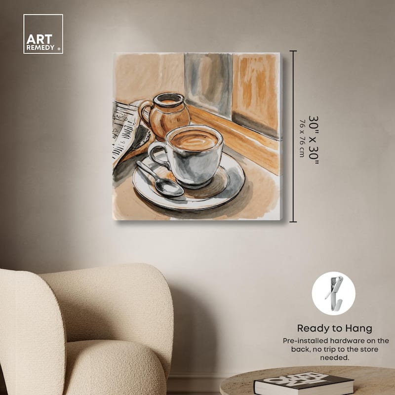 Sunday Coffee Canvas by Art Remedy, Gallery Wrapped