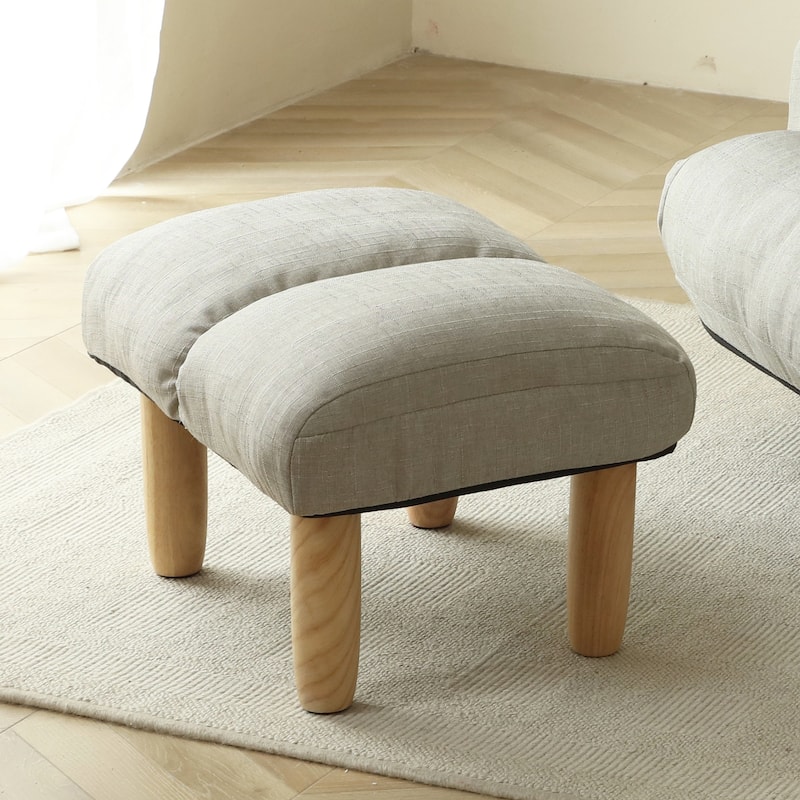 Modern 20.47" Backless Upholstered Stools with Wood Legs for Lounge Chair