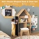 preview thumbnail 10 of 11, Costway Kids House-Shaped Table & Chair Set Wooden Toy Organizer - See Details