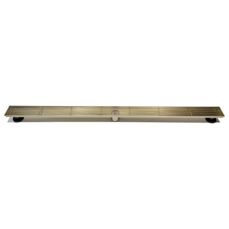 Oceanic Linear Shower Drain, Marine-grade 316 Stainless Steel, Grid Cover with Hair Strainer