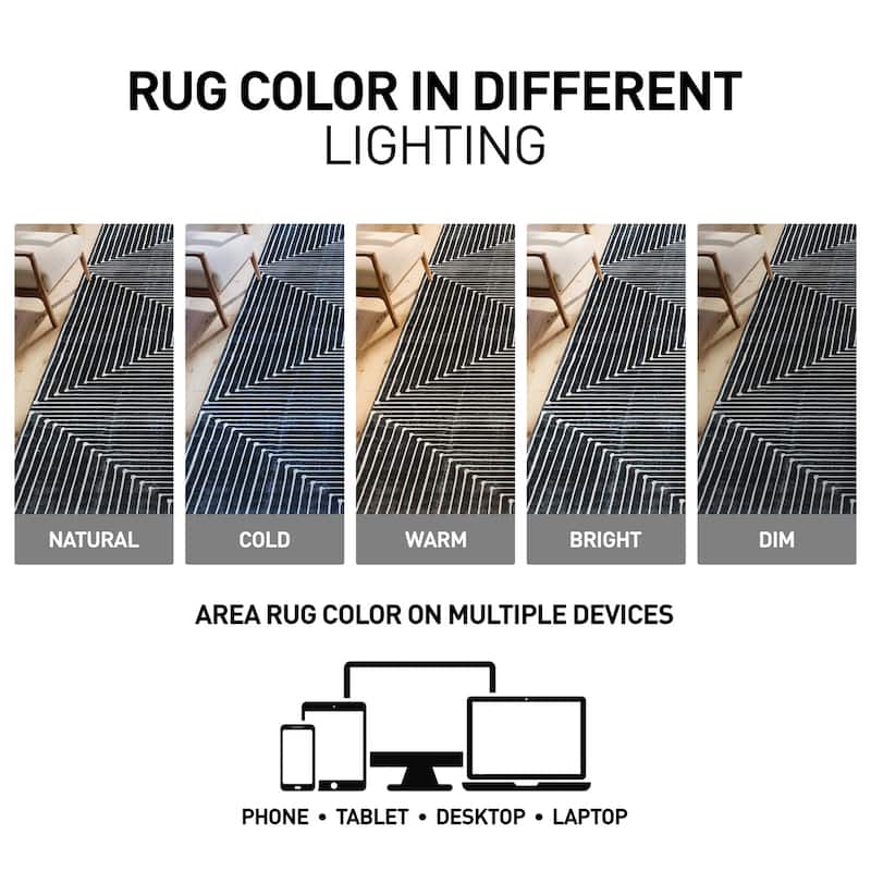 World Rug Gallery Bohemian Stripes Washable Non-Slip Area Rug