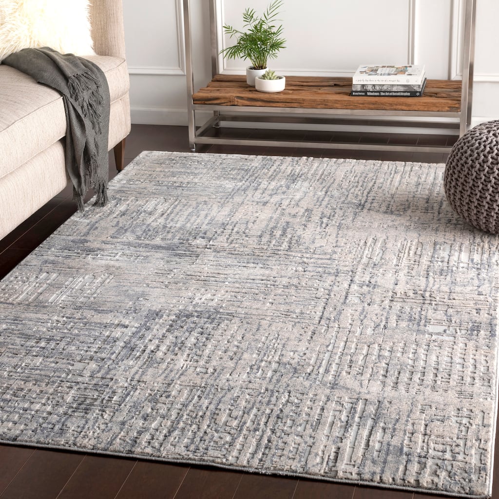 Jolanda Grey Modern Geometric Area Rug - 8'10" x 12'4"