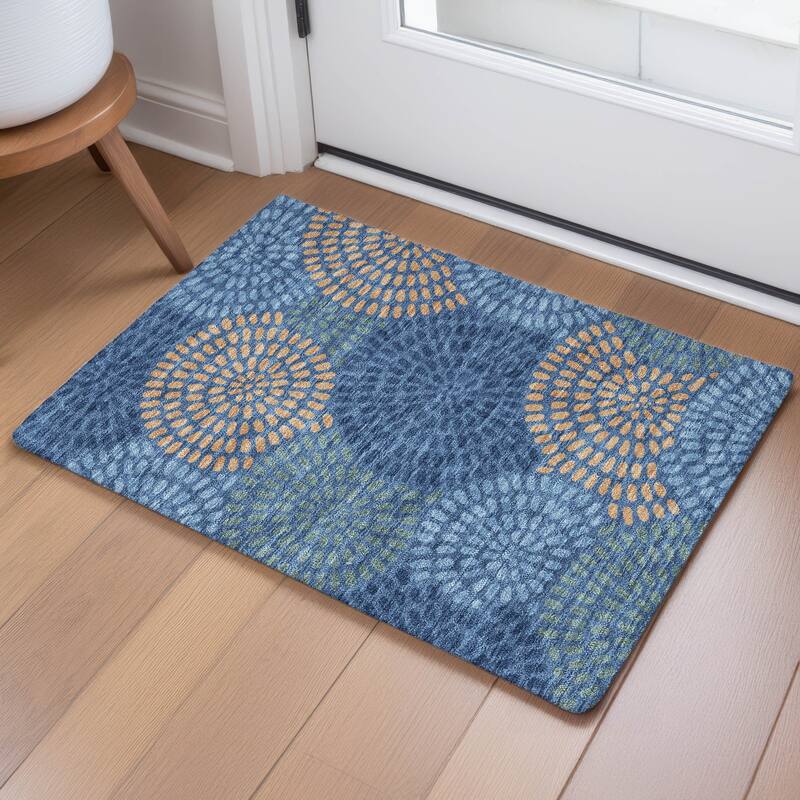 Machine Washable Indoor/ Outdoor Casual Ric Chantille Rug