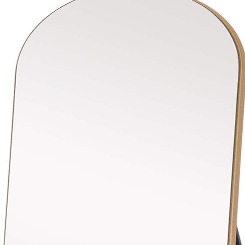 HomeRoots 71" Black Arch Wood Frame Full Length Standing Mirror - 31.5