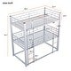 preview thumbnail 3 of 5, Metal Twin Size Triple Bunk Bed in Silver, Space-Saving Design with Sturdy Construction and Safety Guardrails