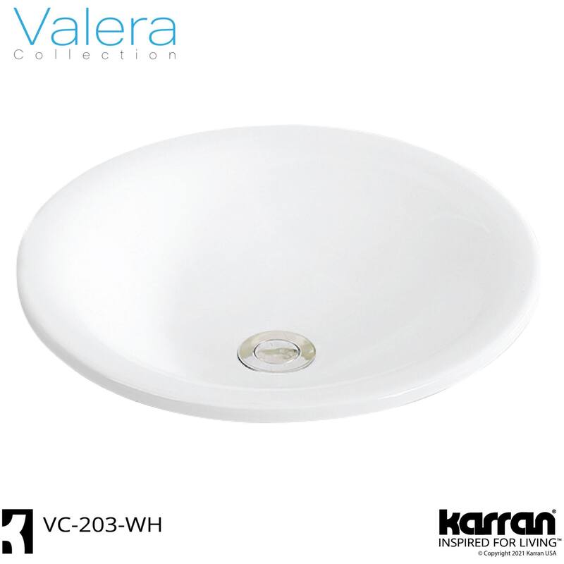 Karran USA VC-203 Valera 17-3/4" Circular Vitreous China Drop In