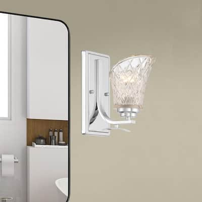 1 - Light Dimmable Chrome Armed Sconce - W5.47"xD8.27"xH10.04"