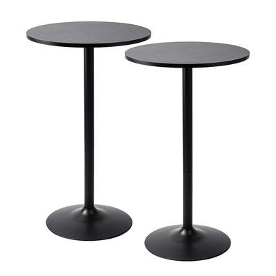 Pearington Santina 2 Pack Round Bar and Pub Table, Black - N/A