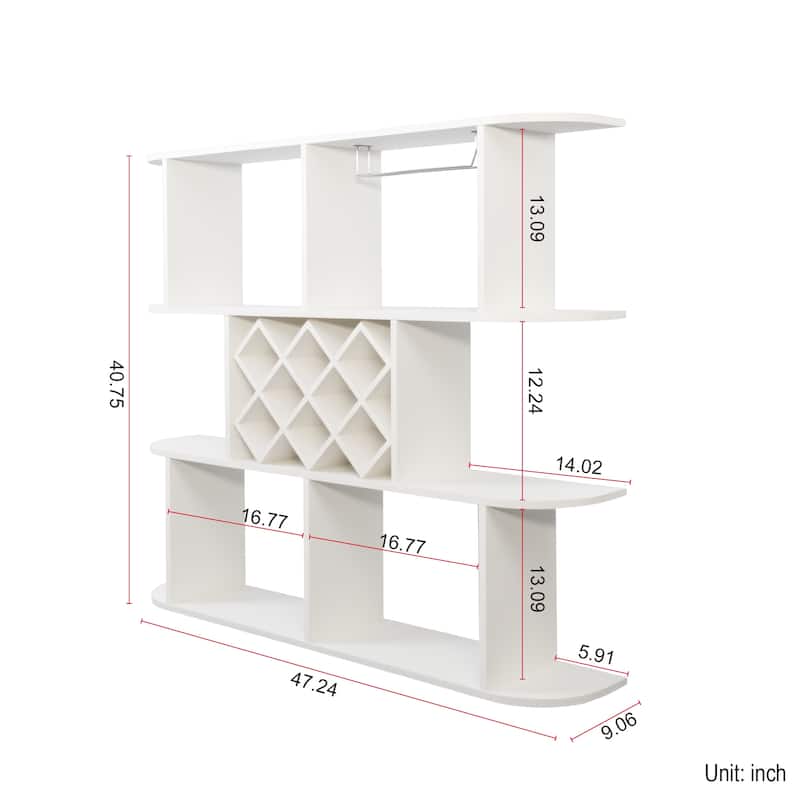 Wall Mounted 3 Tier Wine Rack,Storage Rack with Wine Glass Holder