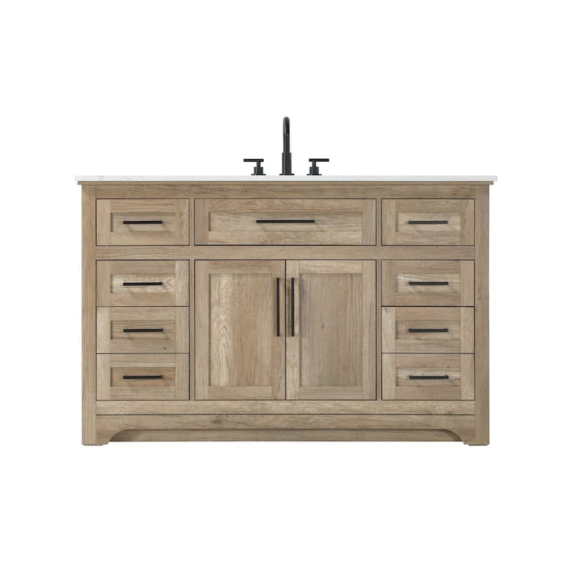 Nathaniel Single Bathroom Vanity (48-60 inch) - Natural oak - 54"