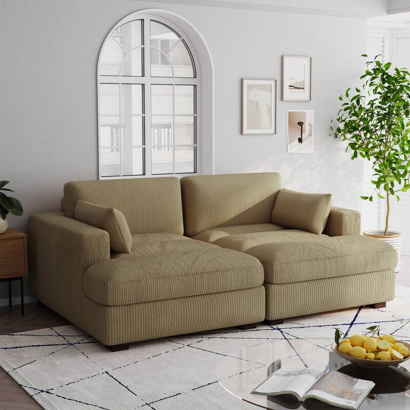 Navaeh Corduroy Modular Sectional Sofa Large Couch Sleeper Chaise