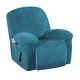 preview thumbnail 1 of 19, Enova Home Real Velvet Spandex Recliner Chair Slipcover with Elastic Bottom Side Pocket Peacock Blue