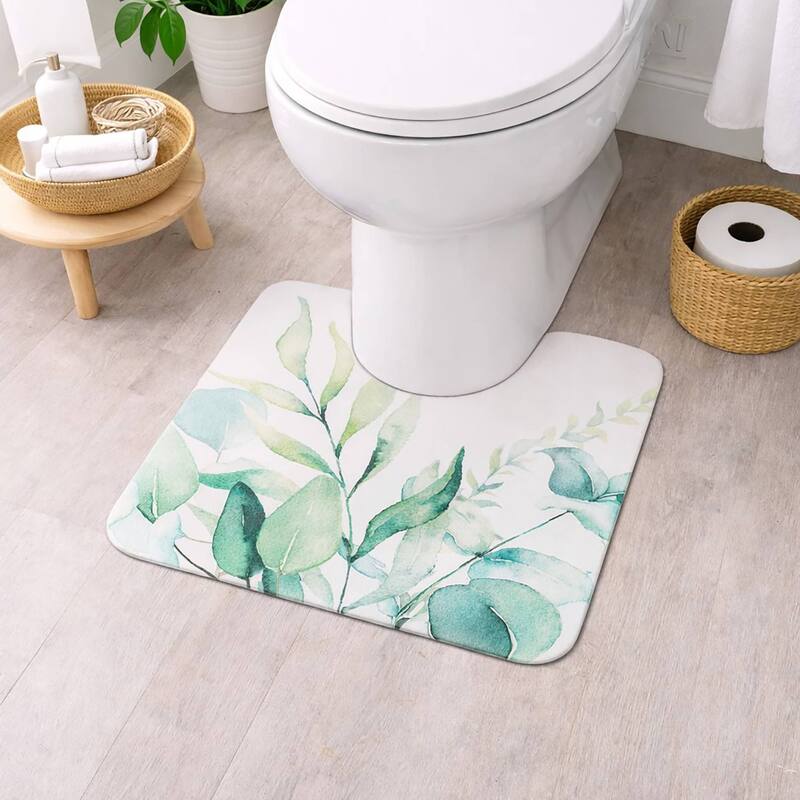 Decorative Contour Bath Mat 20x18 Ultra Absorbent Quick Dry Rug