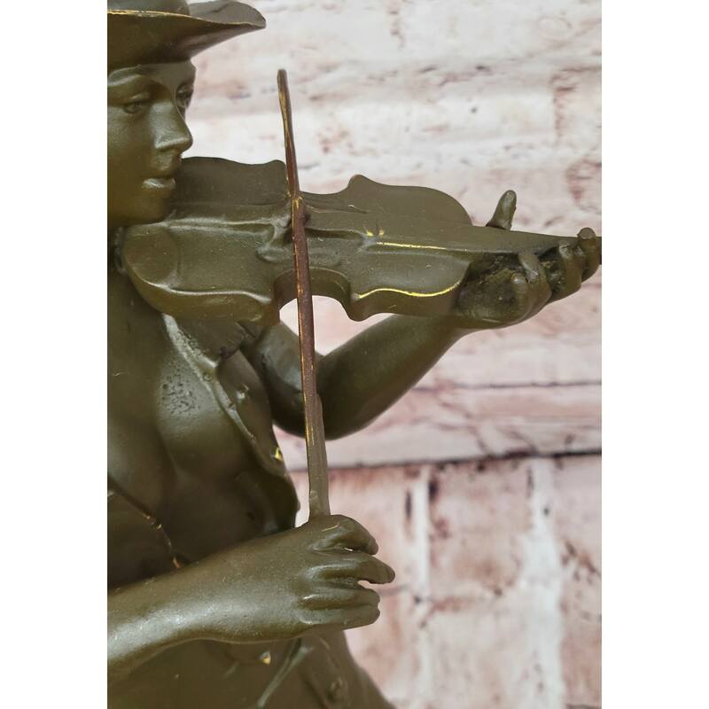 Cowgirl Violinist Bronze Sculpture – Western Music Figurine