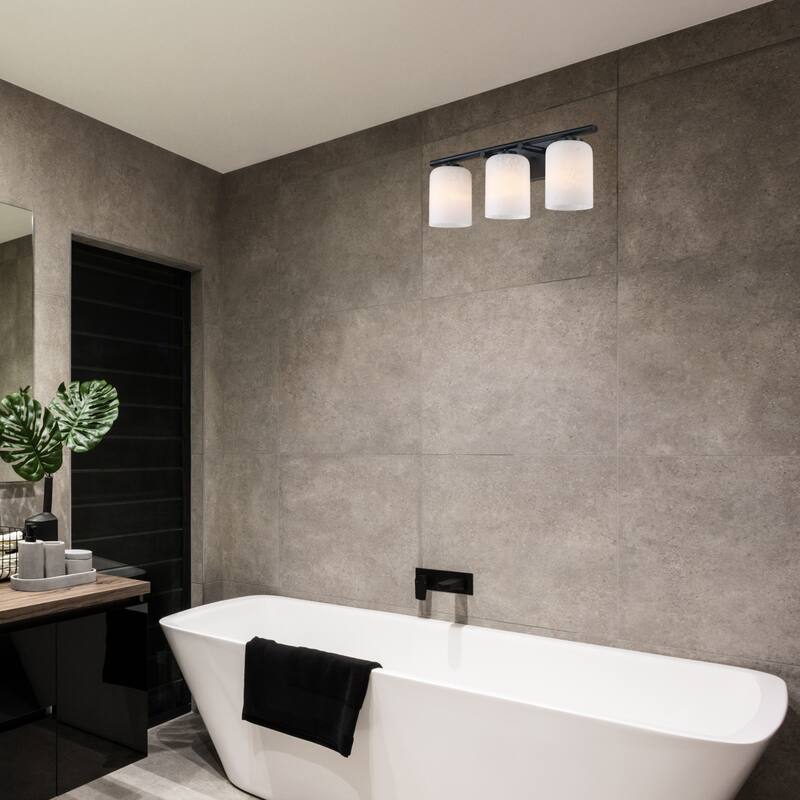 Bluestone Ridge 24 in. 3-Light Matte Black Vanity Wall Light for Bathrooms - 5