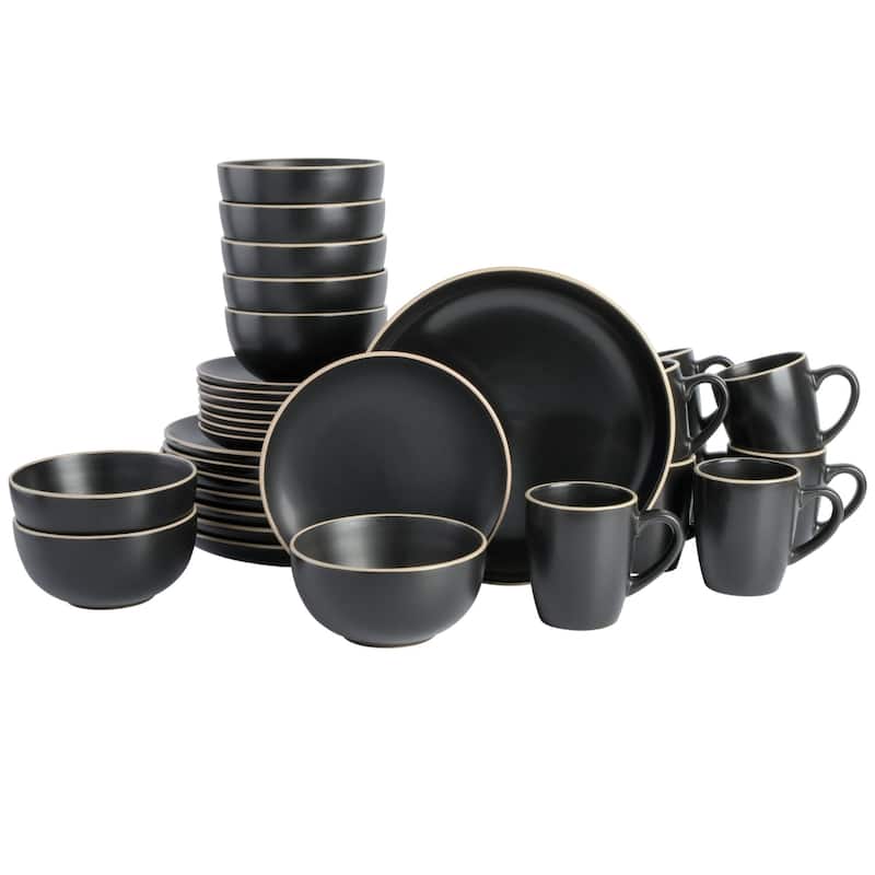 Gibson Home Rockaway 32-Piece Stoneware Dinnerware Set
