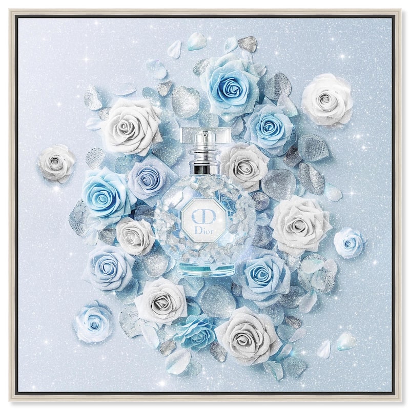 Sparkling Floral Perfume II Canvas by Art Remedy - Silver - 30" x 30"