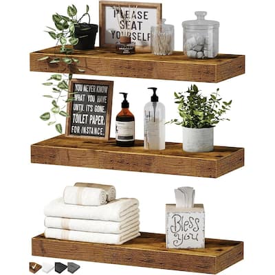Set of 3 Wall Mounted Floating Shelves